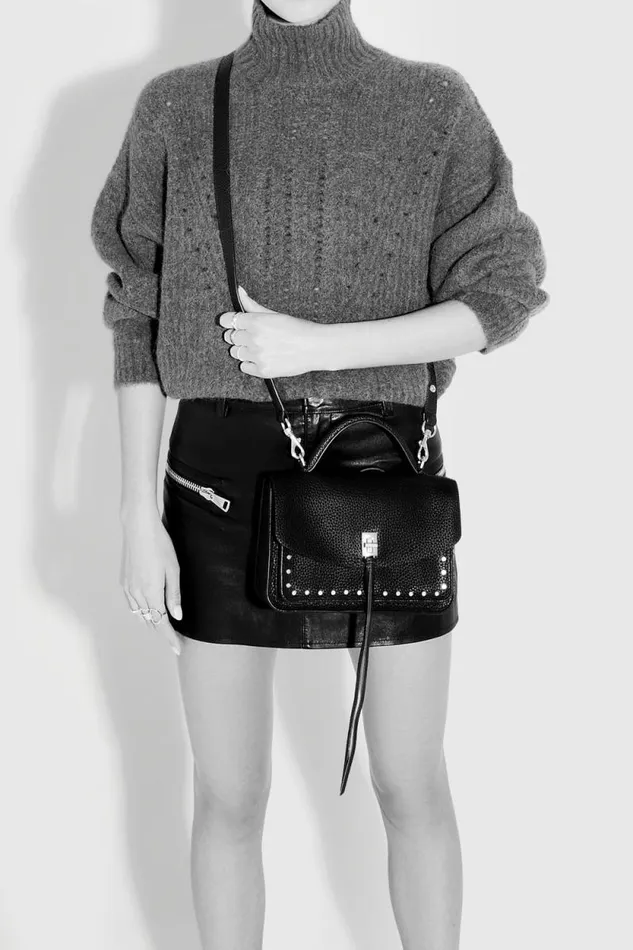 Women Rebecca Minkoff Top Handle Bags Darren Small Canvas Messenger Black Women Rebecca Minkoff Top Handle Bags Darren Small Canvas Messenger Black