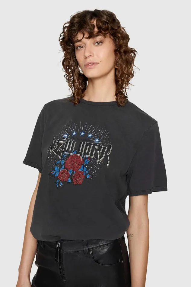 Women Rebecca Minkoff Tops Carly Boyfriend TShirt Dark Stone Wash Women Rebecca Minkoff Tops Carly Boyfriend TShirt Dark Stone Wash