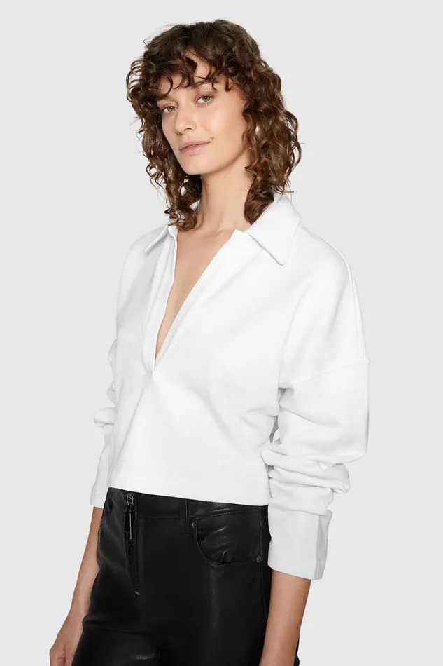 Women Rebecca Minkoff Tops Park Rugby Shirt White Women Rebecca Minkoff Tops Park Rugby Shirt White