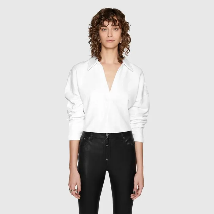 Women Rebecca Minkoff Tops Park Rugby Shirt White Women Rebecca Minkoff Tops Park Rugby Shirt White