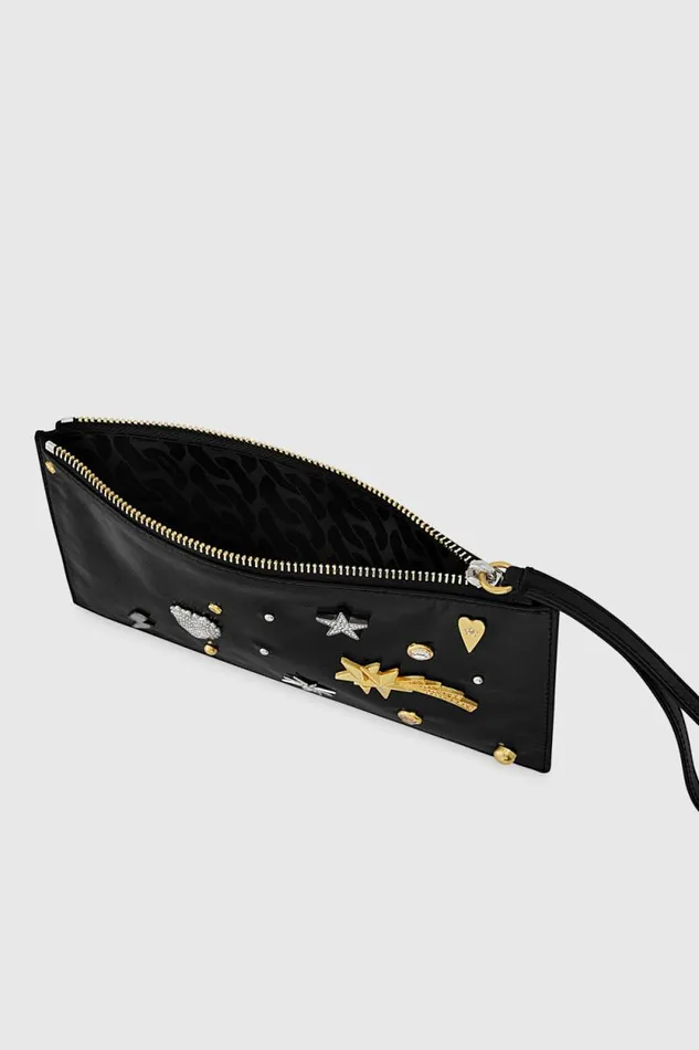 Women Rebecca Minkoff Wallets Medium Celestial Studded Pouch Black Women Rebecca Minkoff Wallets Medium Celestial Studded Pouch Black