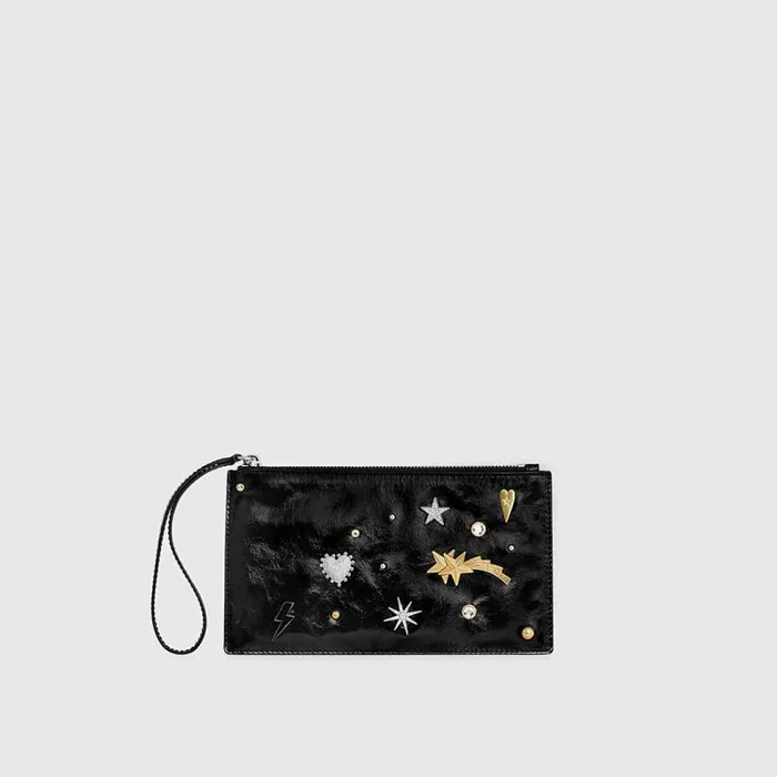 Women Rebecca Minkoff Wallets Medium Celestial Studded Pouch Black Women Rebecca Minkoff Wallets Medium Celestial Studded Pouch Black