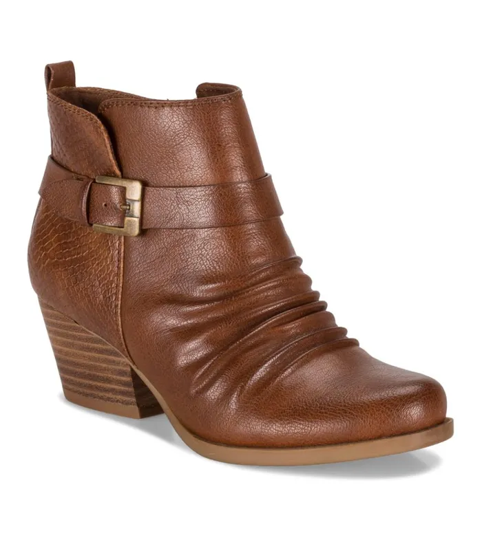 Women Rebel Block Heel Bootie Cognac Baretraps Booties