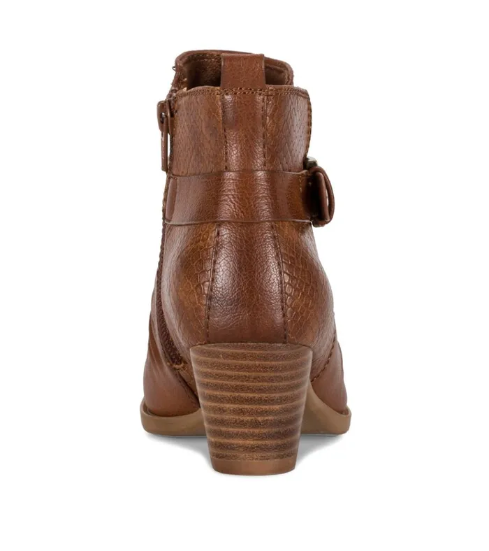 Women Rebel Block Heel Bootie Cognac Baretraps Booties