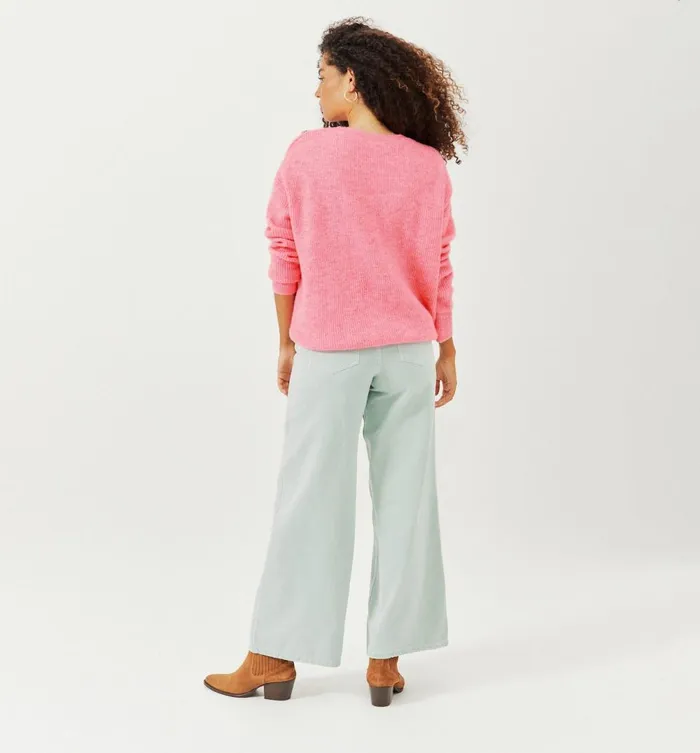 Women Ribbed Oversized Jumper 8211 Pink Promod Jumpers And Cardigans Women Ribbed Oversized Jumper 8211 Pink Promod Jumpers And Cardigans