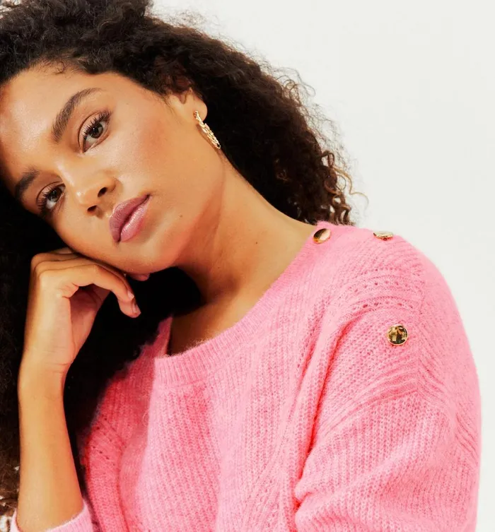Women Ribbed Oversized Jumper 8211 Pink Promod Jumpers And Cardigans Women Ribbed Oversized Jumper 8211 Pink Promod Jumpers And Cardigans
