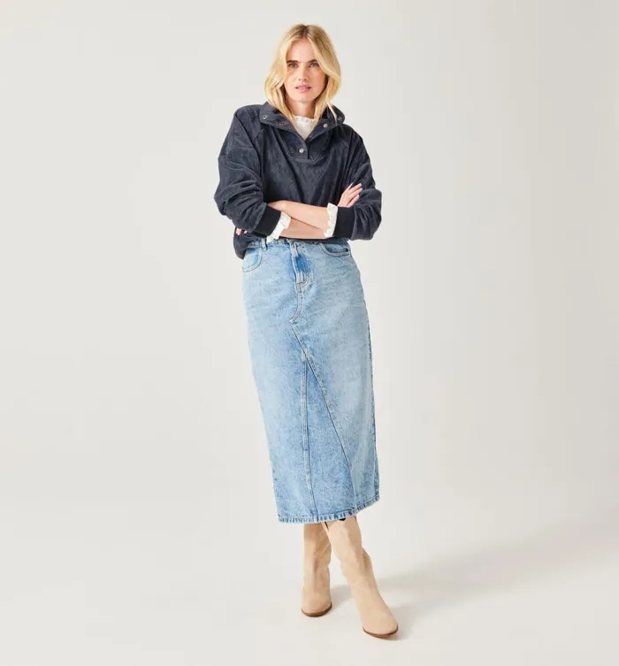 Women Ribbed Velours Sweatshirt 8211 Acier Moyen Promod Jumpers And Cardigans Women Ribbed Velours Sweatshirt 8211 Acier Moyen Promod Jumpers And Cardigans