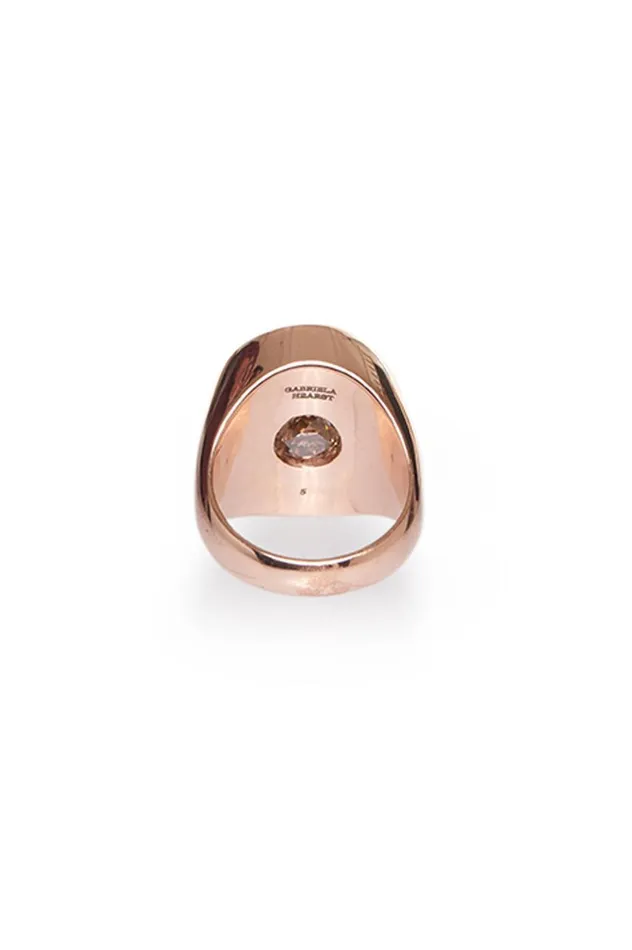 Women Rings Gabriela Hearst One Ounce Signet Ring In Rose Gold and Tiger039s Eye