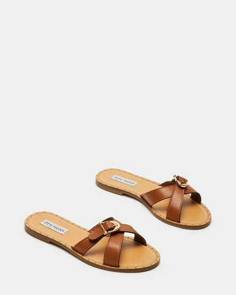 Women RIZZ COGNAC LEATHER Cognac Leather Steve Madden Sandals Women RIZZ COGNAC LEATHER Cognac Leather Steve Madden Sandals