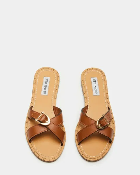 Women RIZZ COGNAC LEATHER Cognac Leather Steve Madden Sandals Women RIZZ COGNAC LEATHER Cognac Leather Steve Madden Sandals