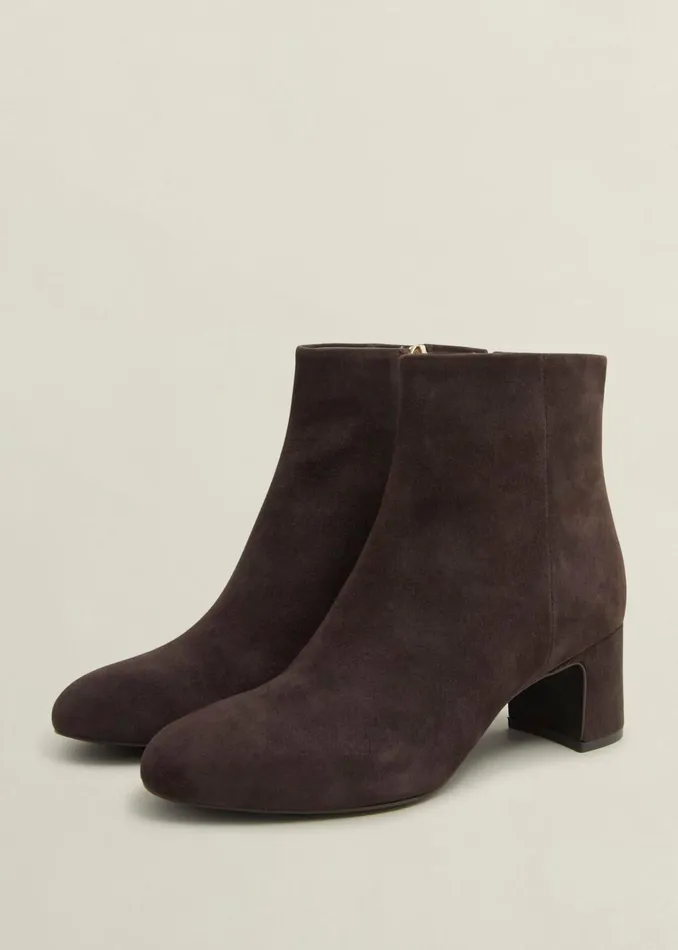 Women Rochelle Suede Ankle Boots Chocolate Brown Hobbs Boots