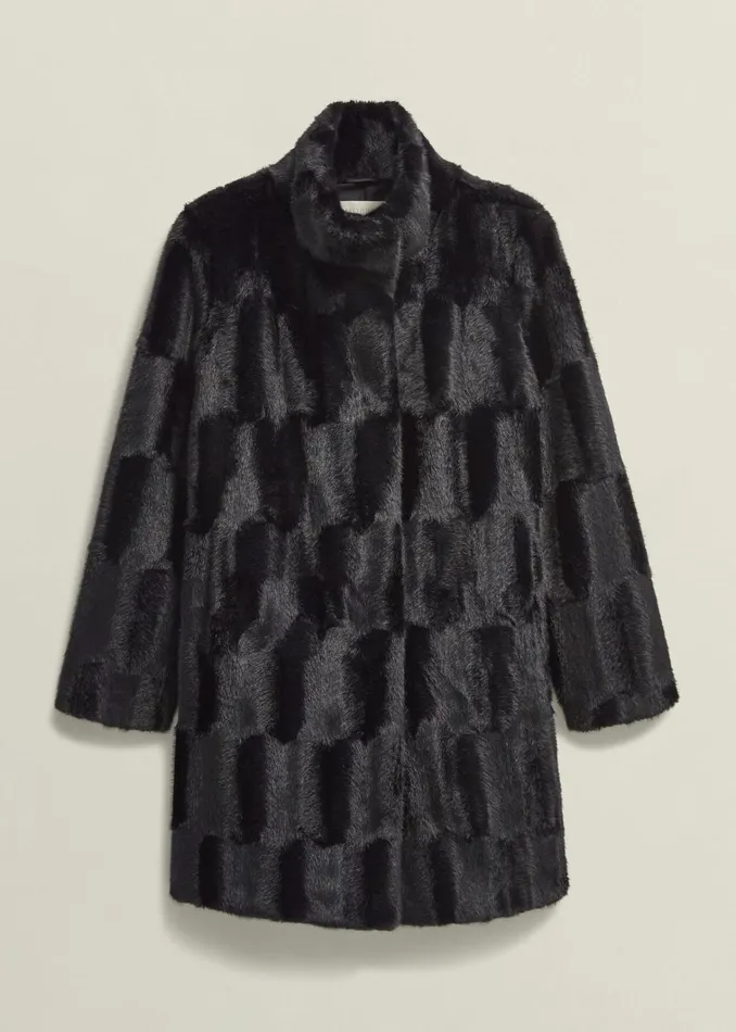 Women Rosanne Faux Fur Coat Black Hobbs Coats and Jackets