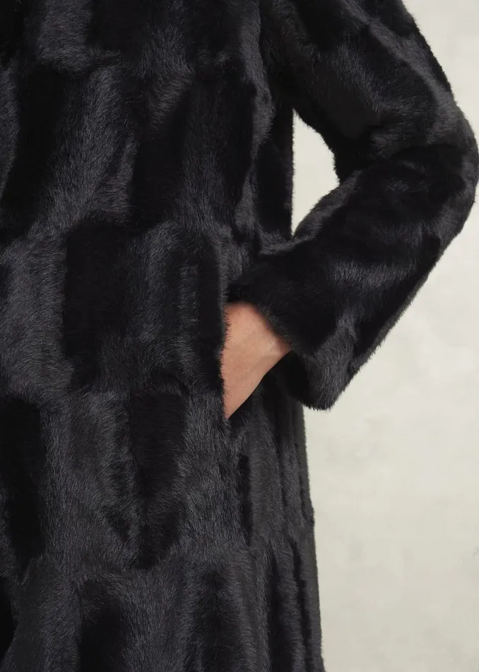 Women Rosanne Faux Fur Coat Black Hobbs Coats and Jackets