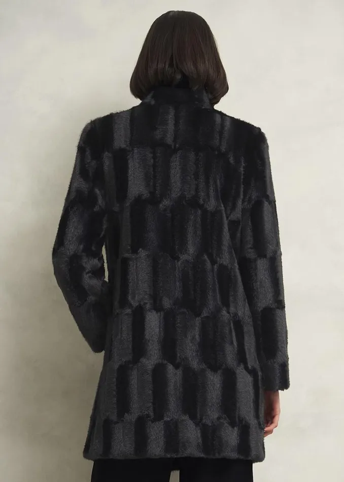 Women Rosanne Faux Fur Coat Black Hobbs Coats and Jackets