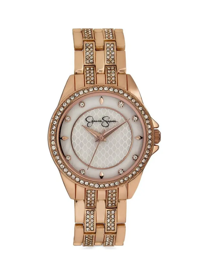 Women Rose Gold Tone Mother Of Pearl Dial Bracelet Watch Jessica Simpson Watches