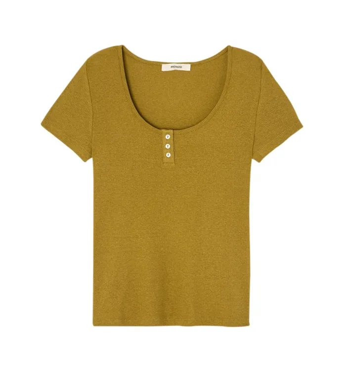 Women Round Neck Rib Top 8211 Chestnut Brown Promod Tops Women Round Neck Rib Top 8211 Chestnut Brown Promod Tops