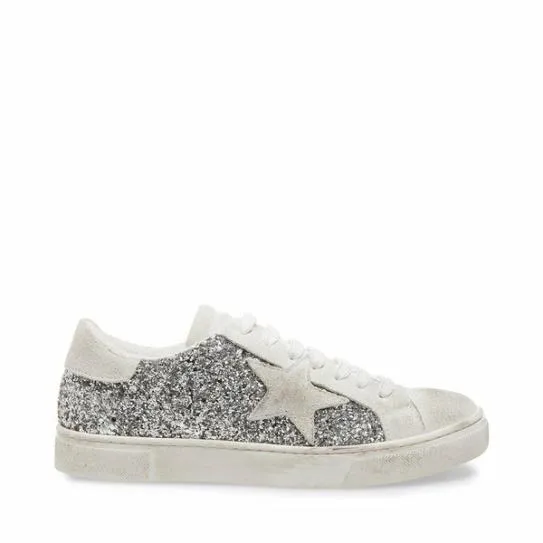 Women RUBIE SILVER GLITTER Silver Glitter Steve Madden Sneakers