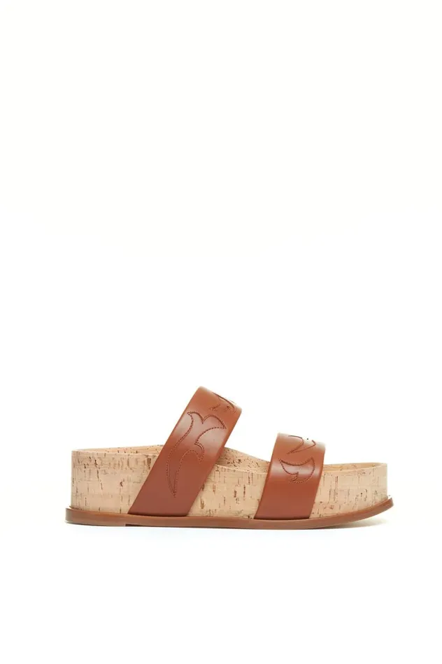Women Sandals Gabriela Hearst Flame Striker Sandal In Cognac Leather