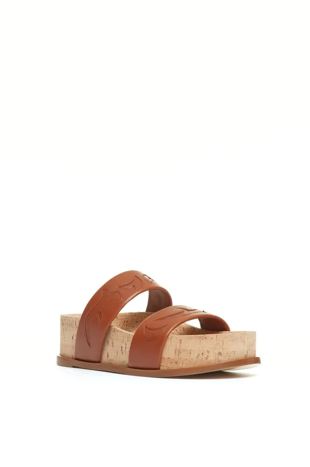 Women Sandals Gabriela Hearst Flame Striker Sandal In Cognac Leather