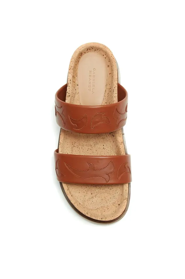 Women Sandals Gabriela Hearst Flame Striker Sandal In Cognac Leather