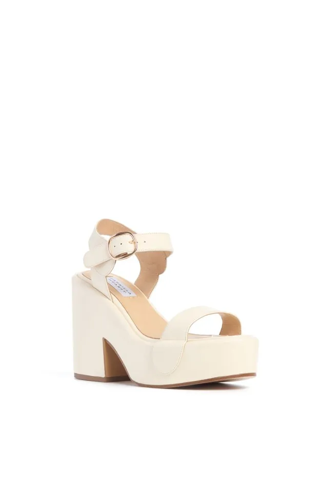 Women Sandals Gabriela Hearst Iris Platform Sandal In Cream Leather