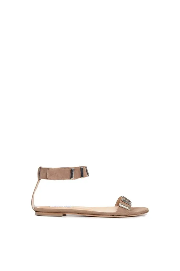 Women Sandals Gabriela Hearst Lana Hardware Flat Sandal Suede