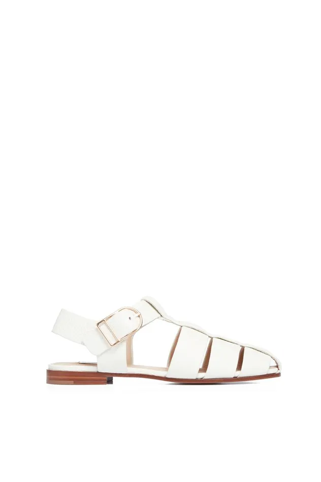 Women Sandals Gabriela Hearst Lynn Sandal In Cream Deerskin Leather