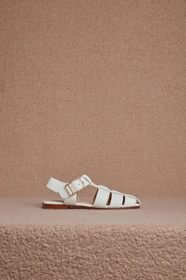 Women Sandals Gabriela Hearst Lynn Sandal In Cream Deerskin Leather