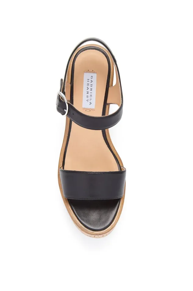 Women Sandals Gabriela Hearst Sardis Platform Sandal In Black Nappa Leather
