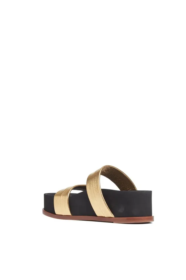 Women Sandals Gabriela Hearst Striker Platform Sandal In Gold Leather