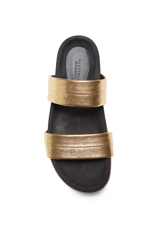 Women Sandals Gabriela Hearst Striker Platform Sandal In Gold Leather