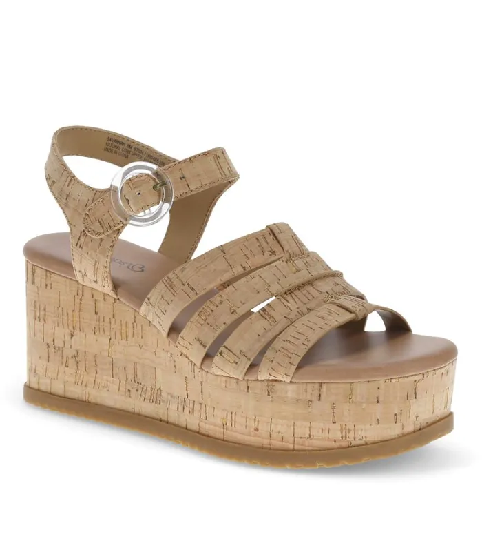 Women Savannah Wedge Sandal Natural Cork Baretraps Wedge Sandals