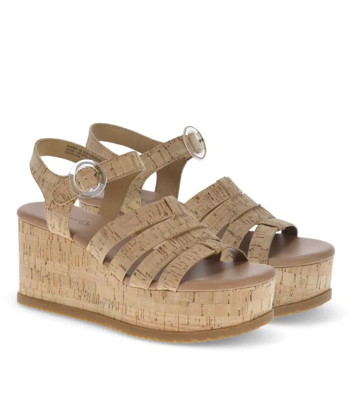 Women Savannah Wedge Sandal Natural Cork Baretraps Wedge Sandals