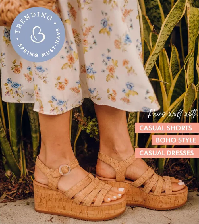 Women Savannah Wedge Sandal Natural Cork Baretraps Wedge Sandals