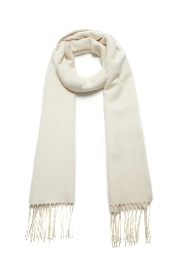 Women Scarves and Gloves Gabriela Hearst Blaine Scarf In Ivory Silk Cashmere