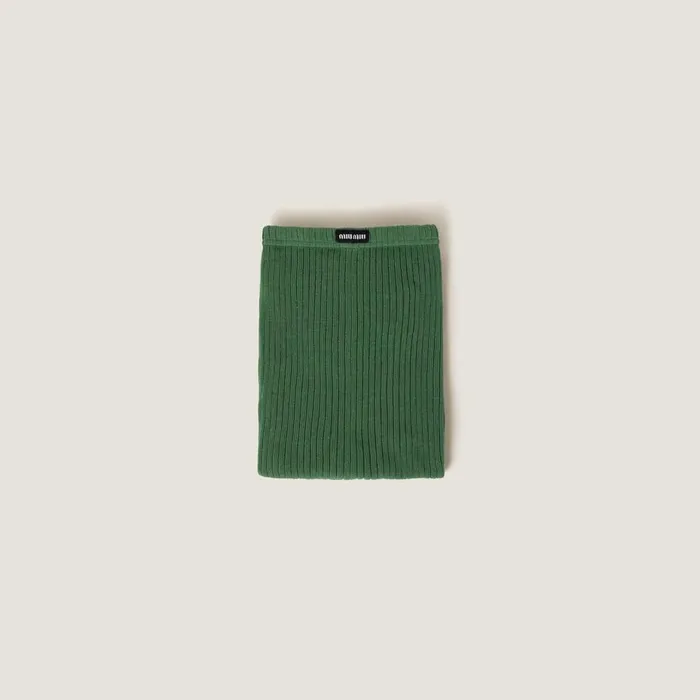Women Scarves And Socks Miu Miu Cotton Tights Ivy Green
