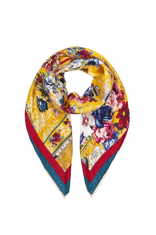 Women Scarves Camilla Large Square Scarf Crowned Roses