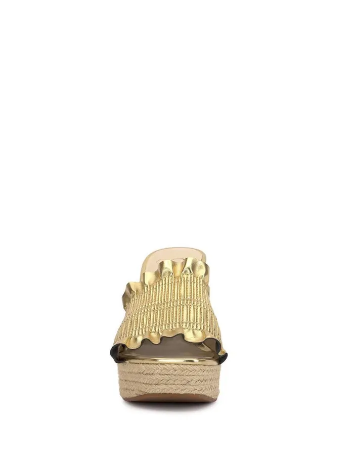 Women Serilda Espadrille Wedge In Gold Jessica Simpson Slides and Mules