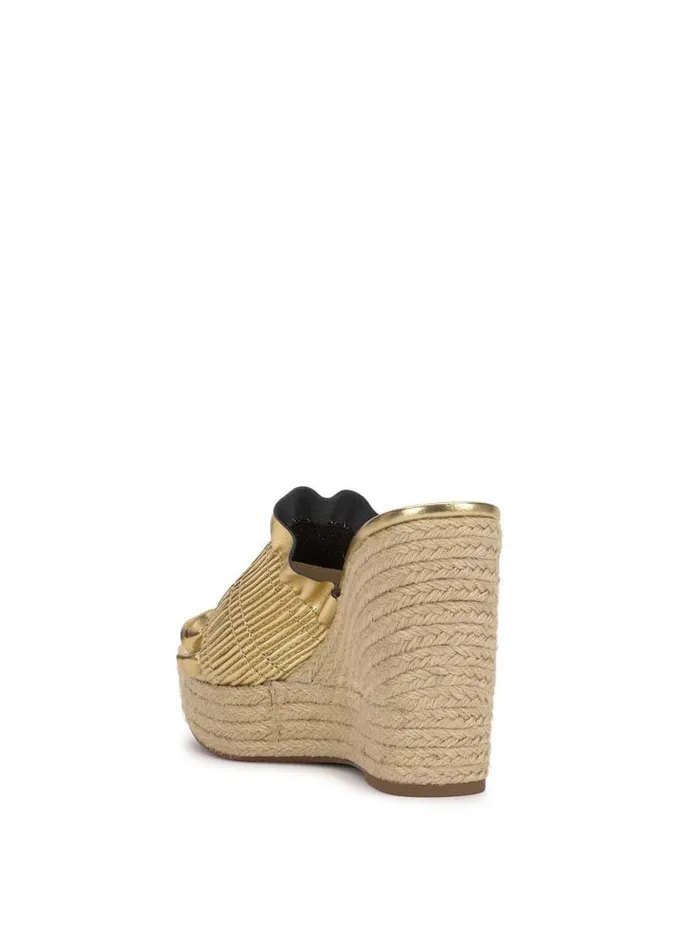 Women Serilda Espadrille Wedge In Gold Jessica Simpson Slides and Mules