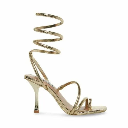 Women SHANTELLE GOLD SNAKE Gold Snake Steve Madden Heels