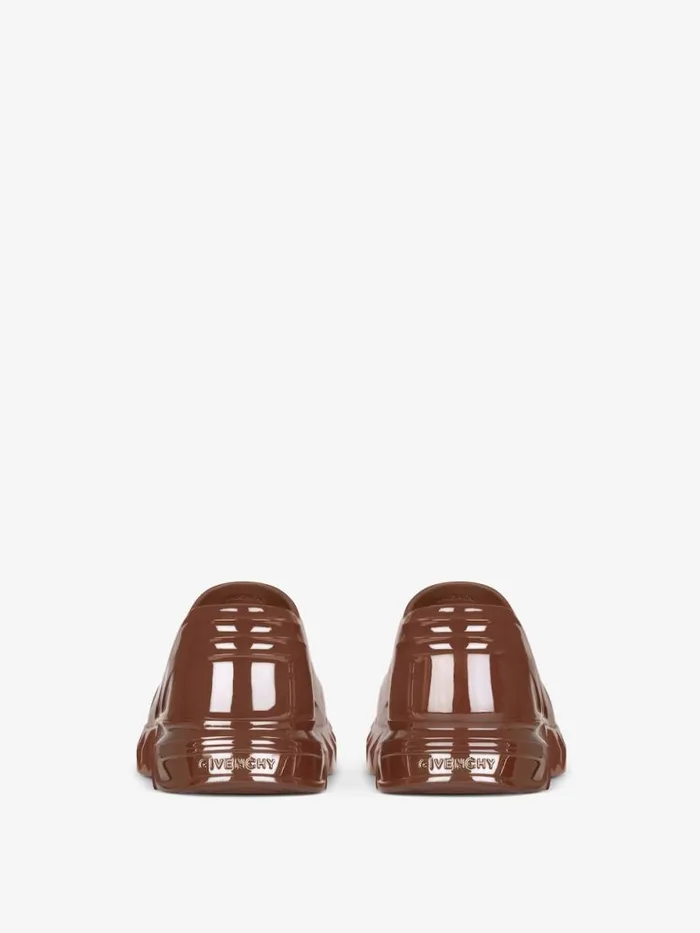 Women Shark Lock Givenchy Marshmallow Wedge Sandals In Rubber Chocolate