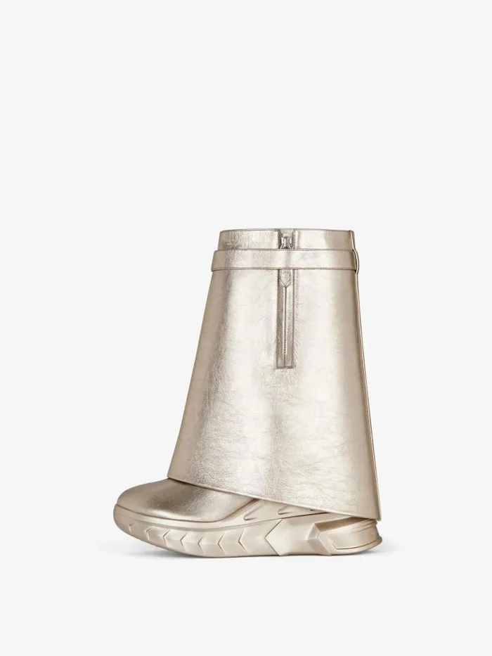 Women Shark Lock Givenchy Shark Lock Biker Ankle Boots In Leather Dusty Golden Women Shark Lock Givenchy Shark Lock Biker Ankle Boots In Leather Dusty Golden