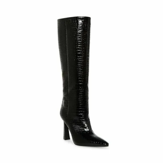 Women SHAYNA BLACK CROCODILE Black Crocodile Steve Madden Boots and Booties Women SHAYNA BLACK CROCODILE Black Crocodile Steve Madden Boots and Booties