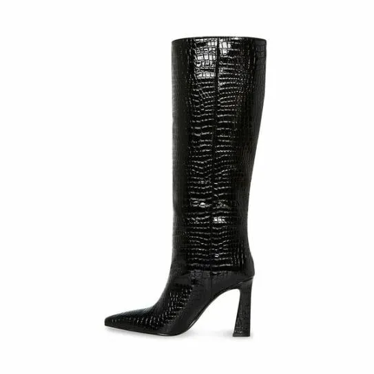 Women SHAYNA BLACK CROCODILE Black Crocodile Steve Madden Boots and Booties Women SHAYNA BLACK CROCODILE Black Crocodile Steve Madden Boots and Booties