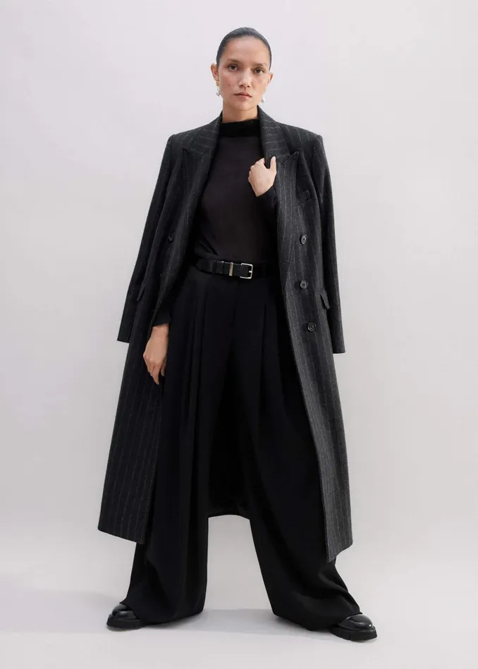 Women Sheer Long Sleeve Layering Top Black MEEM