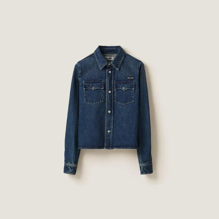 Women Shirts And Tops Miu Miu Denim Shirt Navy