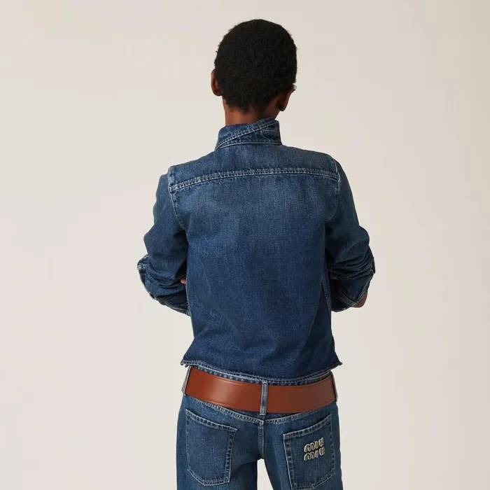 Women Shirts And Tops Miu Miu Denim Shirt Navy Women Shirts And Tops Miu Miu Denim Shirt Navy
