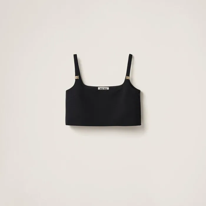 Women Shirts And Tops Miu Miu Grain De Poudre Top Black