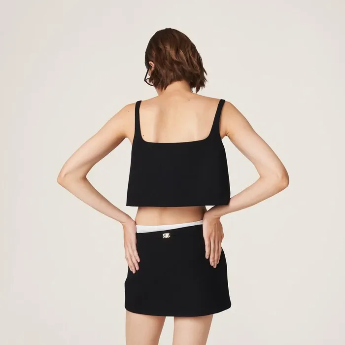 Women Shirts And Tops Miu Miu Grain De Poudre Top Black Women Shirts And Tops Miu Miu Grain De Poudre Top Black