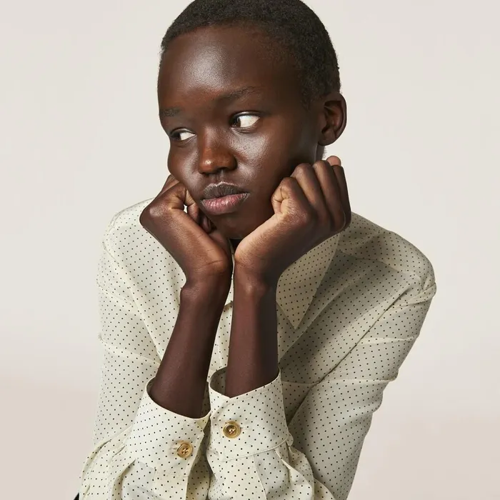 Women Shirts And Tops Miu Miu Polkadot Crepe De Chine Shirt Ivoryblack Women Shirts And Tops Miu Miu Polkadot Crepe De Chine Shirt Ivoryblack